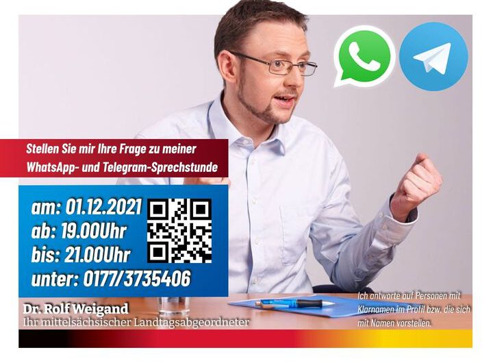 Dr. Weigands Online-Bürgersprechstunde ab 1.12.: Stellen Sie Ihre Frage zur WhatsApp- und Telegram-Sprechstunde!