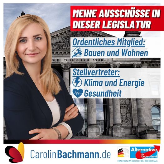 Carolin Bachmanns Bundestagsausschüsse in dieser Legislaturperiode