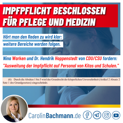 Infos aus dem Bundestag: Impfpflicht beschlossen für Pflege und Medizin