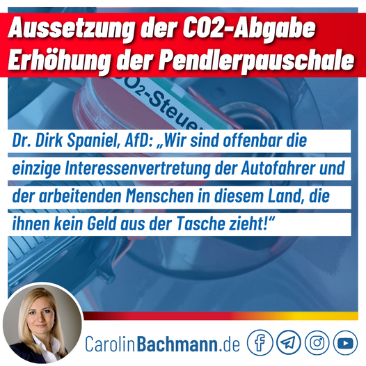 AfD-Antrag im Bundestag: Aussetzung der CO2-Abgabe – Erhöhung der Pendlerpauschale!