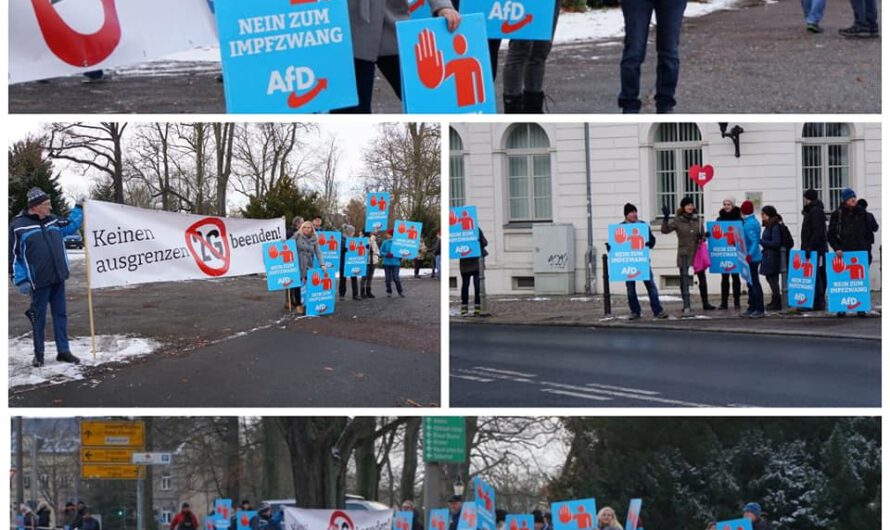 Protestaktion am 4.12. mit Carolin Bachmann (MdB) in Freiberg: Nein zur Impfpflicht! (MIT VIDEO)