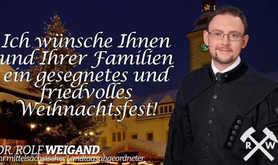 Dr. Rolf Weigand (MdL) wünscht ein gesegnetes und friedvolles Weihnachtsfest