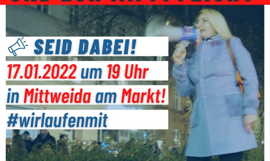 Mondays for freedom – Carolin Bachmanns Berichte aus Berlin und zur Impfpflicht am 17.1. in Mittweida