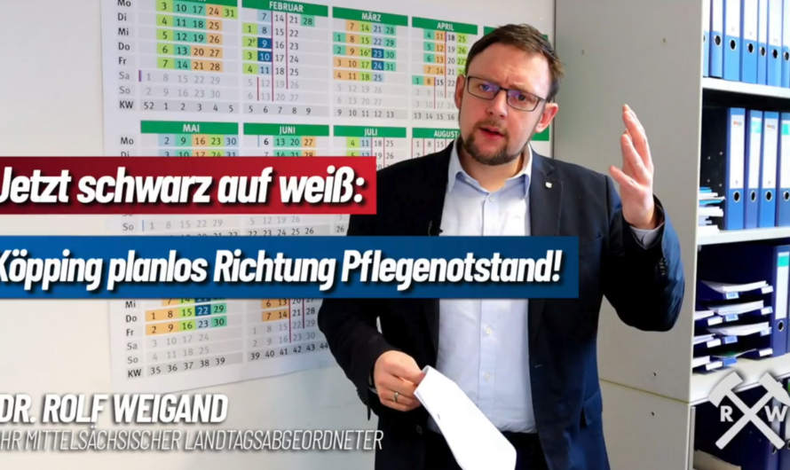Jetzt schwarz auf weiß: Köpping (SPD) planlos Richtung Pflegenotstand! (MIT VIDEO)