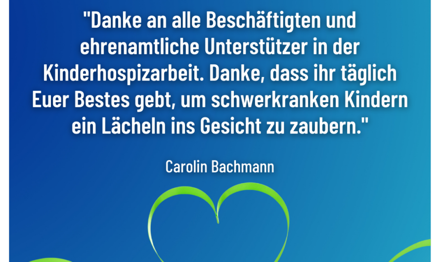 Carolin Bachmann & Dr. Rolf Weigand danken für die Kinderhospizarbeit